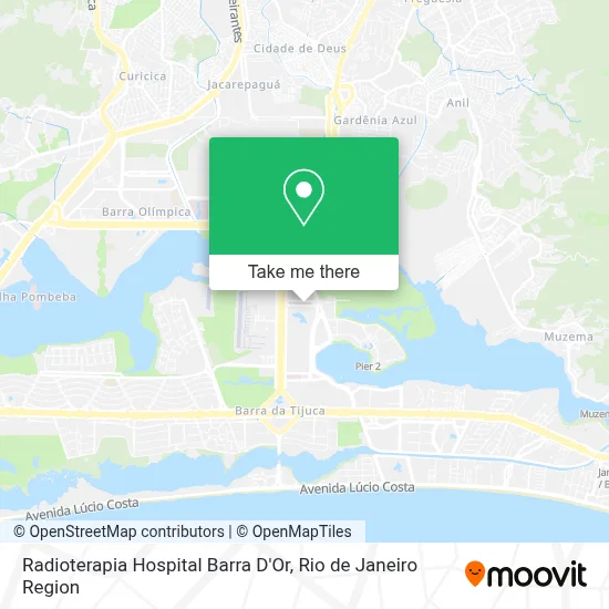 Radioterapia Hospital Barra D'Or map