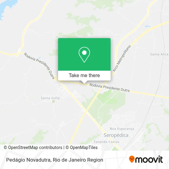 Pedágio Novadutra map