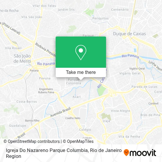 Igreja Do Nazareno Parque Columbia map