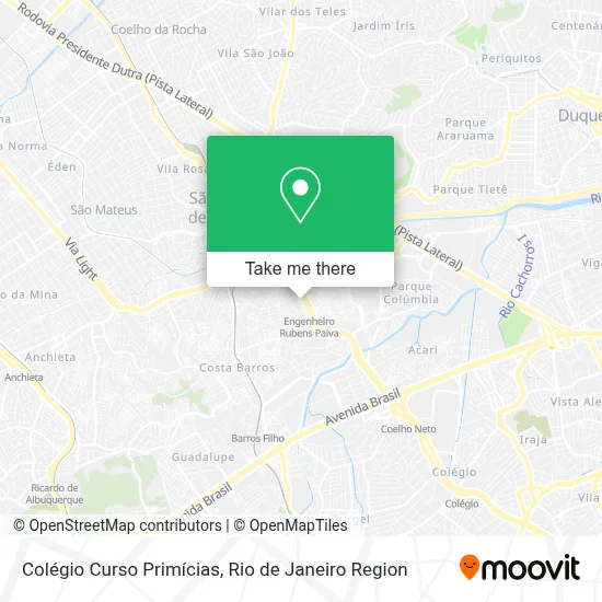 Colégio Curso Primícias map