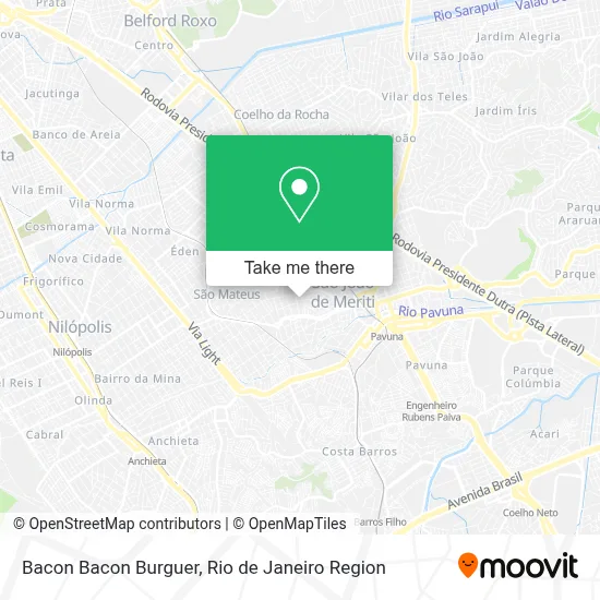 Bacon Bacon Burguer map