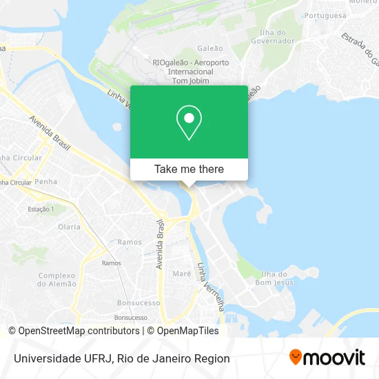 Universidade UFRJ map