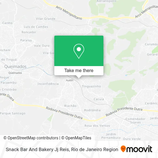 Snack Bar And Bakery Jj Reis map