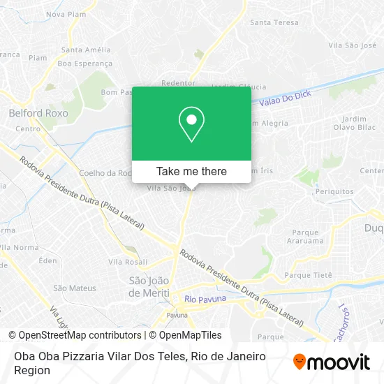 Oba Oba Pizzaria Vilar Dos Teles map