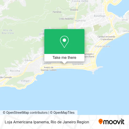 Loja Americana Ipanema map