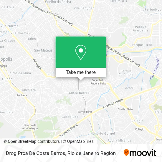 Drog Prca De Costa Barros map