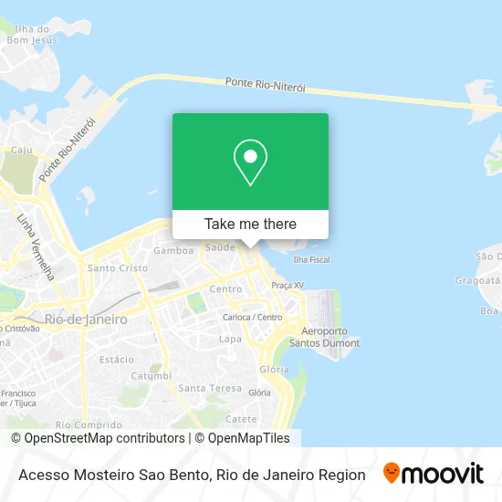 Acesso Mosteiro Sao Bento map