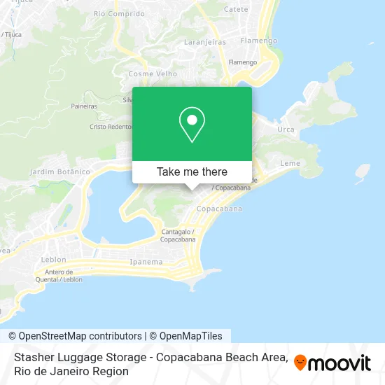 Stasher Luggage Storage - Copacabana Beach Area map