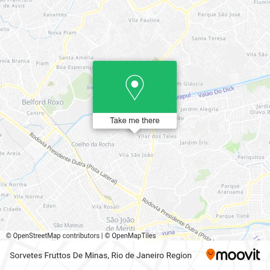 Sorvetes Fruttos De Minas map