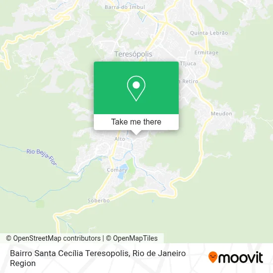 Bairro Santa Cecília Teresopolis map