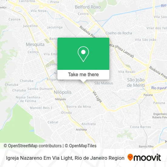 Igreja Nazareno Em Via Light map