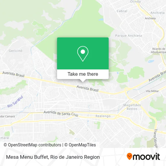 Mesa Menu Buffet map