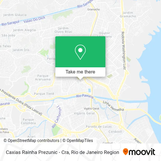 Caxias Rainha Prezunic - Cra map