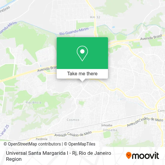 Universal Santa Margarida I - Rj map