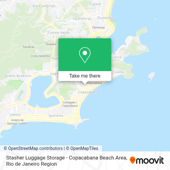 Stasher Luggage Storage - Copacabana Beach Area map