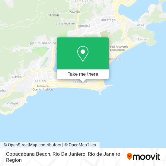 Copacabana Beach, Rio De Janiero map