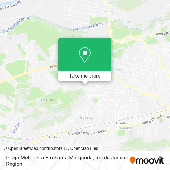Igreja Metodista Em Santa Margarida map