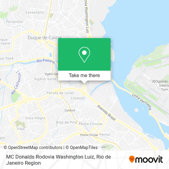 MC Donalds Rodovia Washington Luiz map