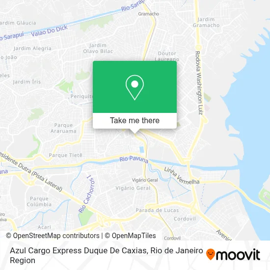 Azul Cargo Express Duque De Caxias map