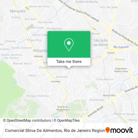 Comercial Shiva De Alimentos map