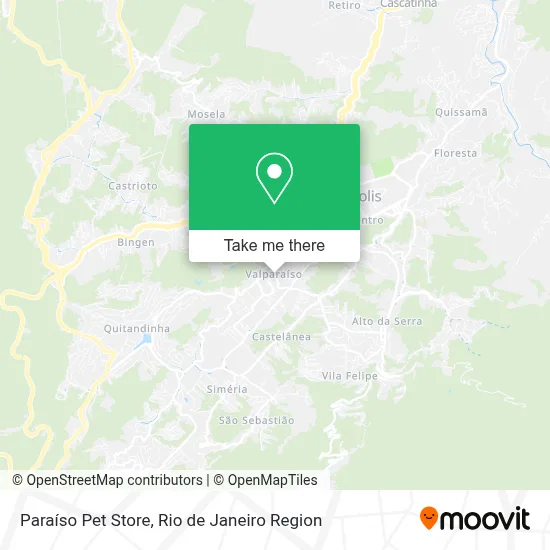 Paraíso Pet Store map