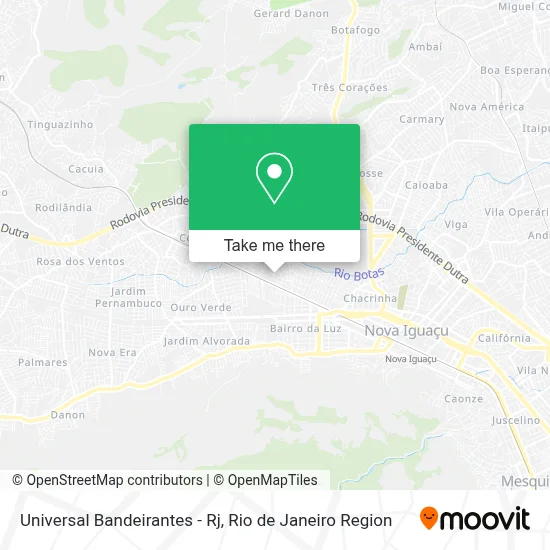 Universal Bandeirantes - Rj map