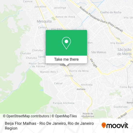 Beija Flor Malhas - Rio De Janeiro map