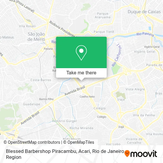 Blessed Barbershop Piracambu, Acari map