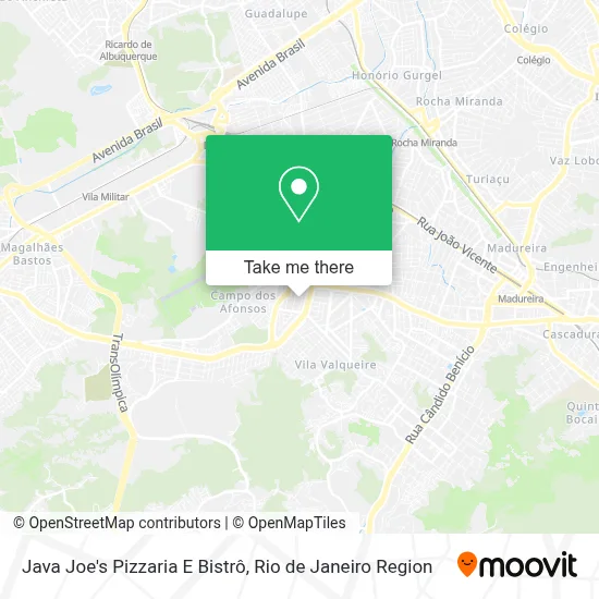 Java Joe's Pizzaria E Bistrô map