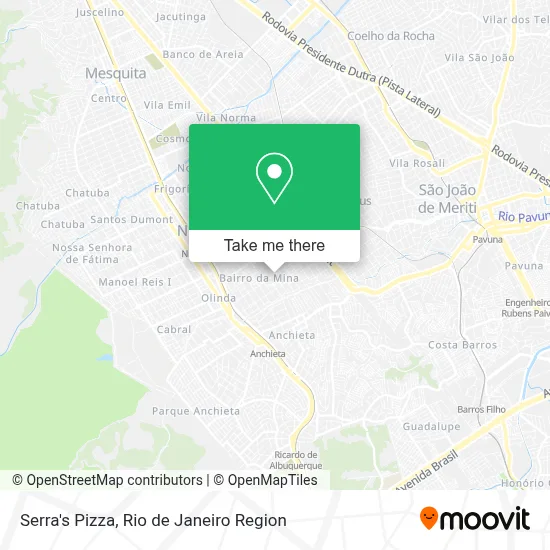 Serra's Pizza map