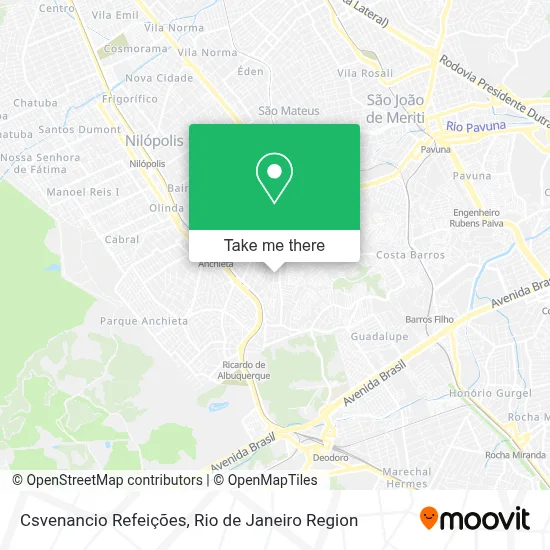 Csvenancio Refeições map