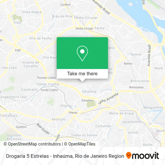 Drogaria 5 Estrelas - Inhaúma map