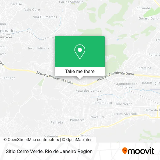 Sitio Cerro Verde map