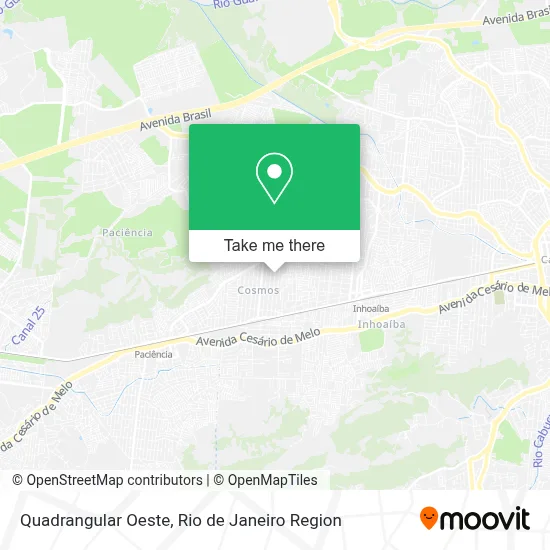 Quadrangular Oeste map
