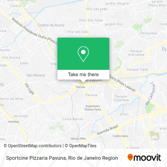 Sportcine Pizzaria Pavuna map