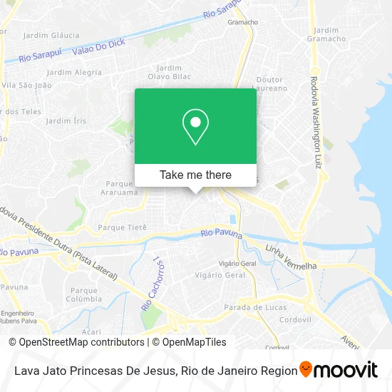 Lava Jato Princesas De Jesus map