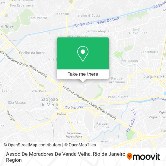 Assoc De Moradores De Venda Velha map