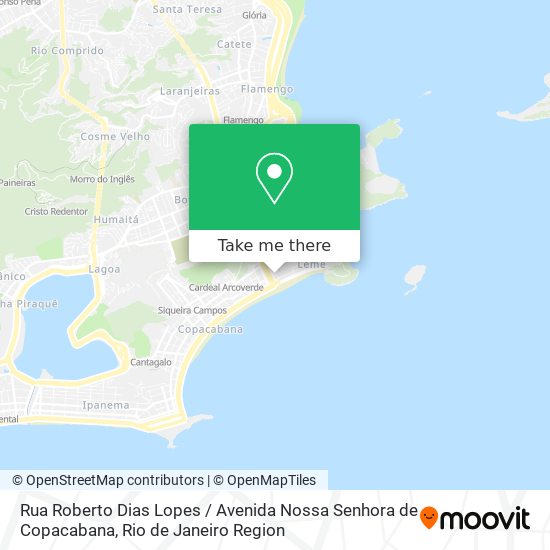 Mapa Rua Roberto Dias Lopes / Avenida Nossa Senhora de Copacabana