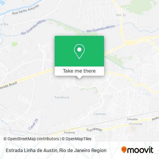 Estrada Linha de Austin map