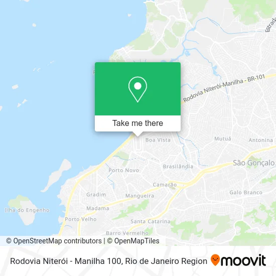Rodovia Niterói - Manilha 100 map