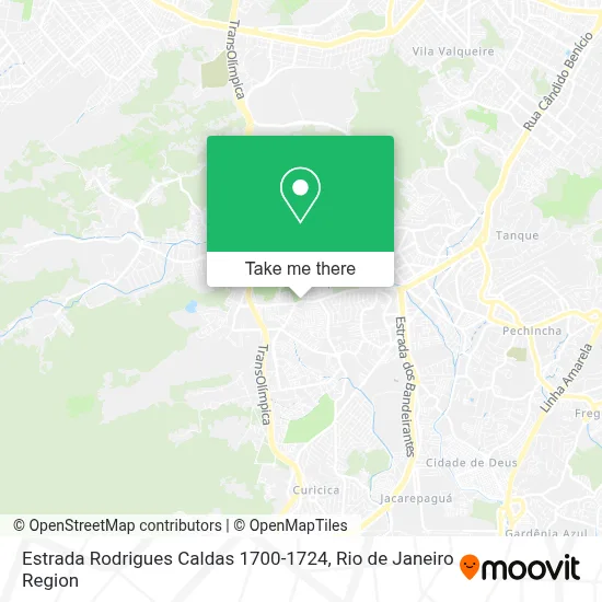 Estrada Rodrigues Caldas 1700-1724 map