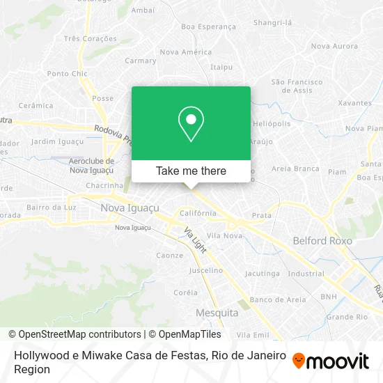 Hollywood e Miwake Casa de Festas map