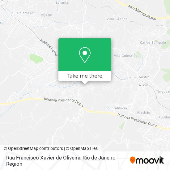 Rua Francisco Xavier de Oliveira map