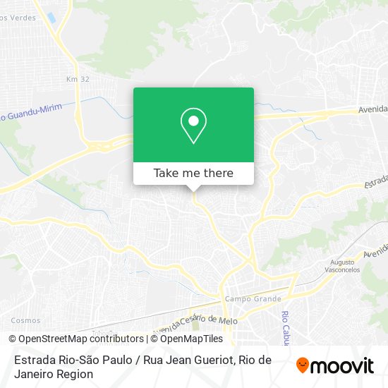 Mapa Estrada Rio-São Paulo / Rua Jean Gueriot