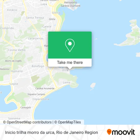 Inicio trilha morro da urca map