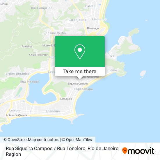 Mapa Rua Siqueira Campos / Rua Tonelero