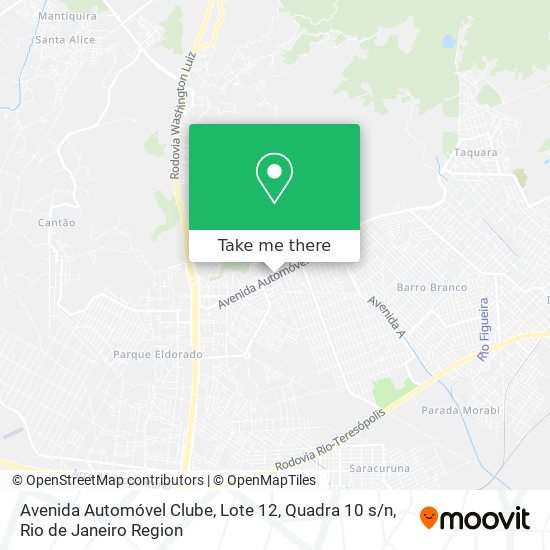 Mapa Avenida Automóvel Clube, Lote 12, Quadra 10 s / n