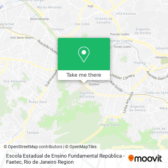 Mapa Escola Estadual de Ensino Fundamental República - Faetec