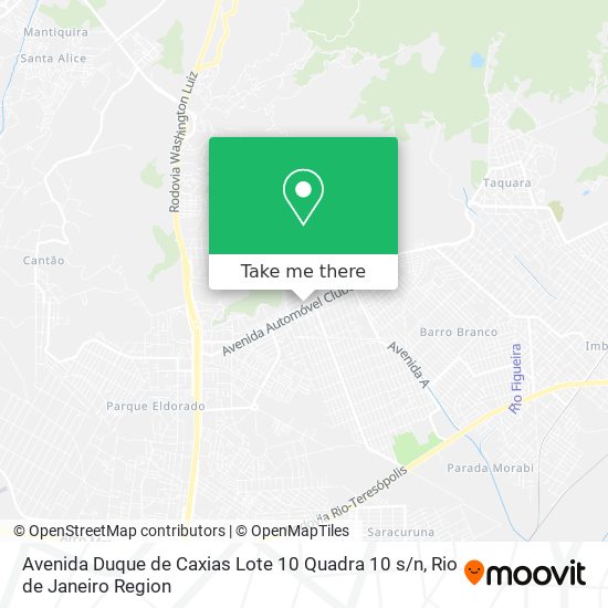 Mapa Avenida Duque de Caxias Lote 10 Quadra 10 s / n