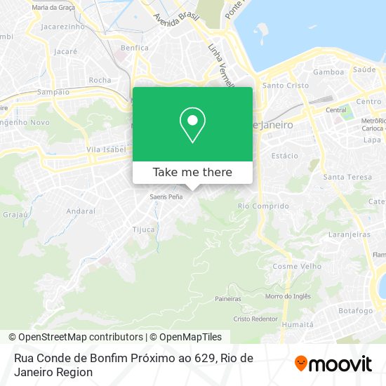 Mapa Rua Conde de Bonfim Próximo ao 629